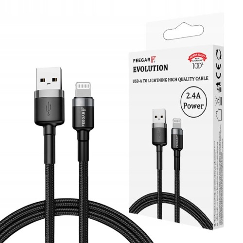 Feegar Kabel USB Lightning do iPhone przewód nylon USB-A Lightning