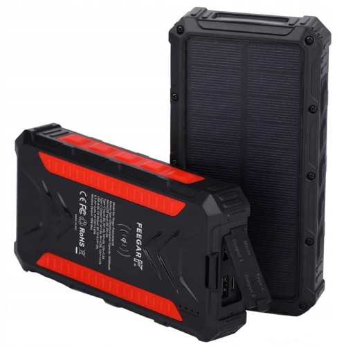 Power bank Solarny Feegar 36000mah 20W 4x USB-C QI