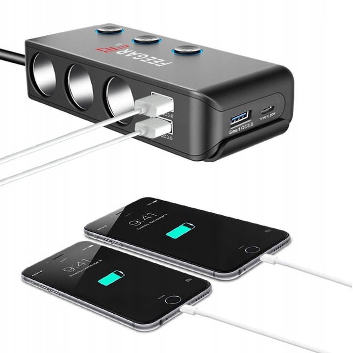 ROZDZIELACZ GNIAZDA ZAPALNICZKI FEEGAR 12-24V USB CIGA