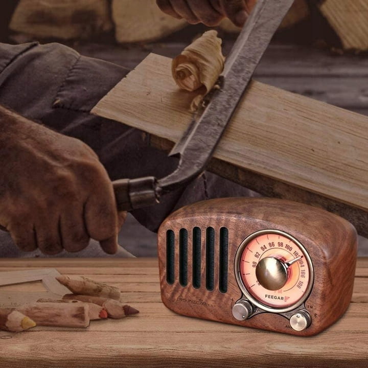 Feegar RETRO Radio FM Drewniane Bluetooth Vintage