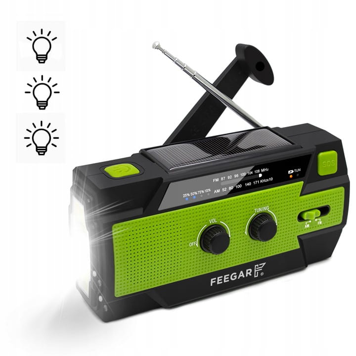 Feegar Radio FM Awaryjne Solar SOS 4000mAh Latarka OZE2 OZE 2 PRO