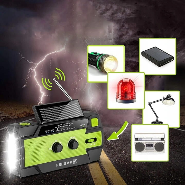 Feegar Radio FM Awaryjne Solar SOS 4000mAh Latarka OZE2 OZE 2 PRO