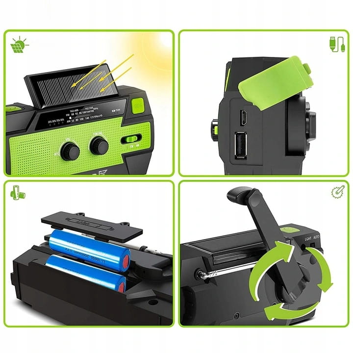 Feegar Radio FM Awaryjne Solar SOS 4000mAh Latarka OZE2 OZE 2 PRO