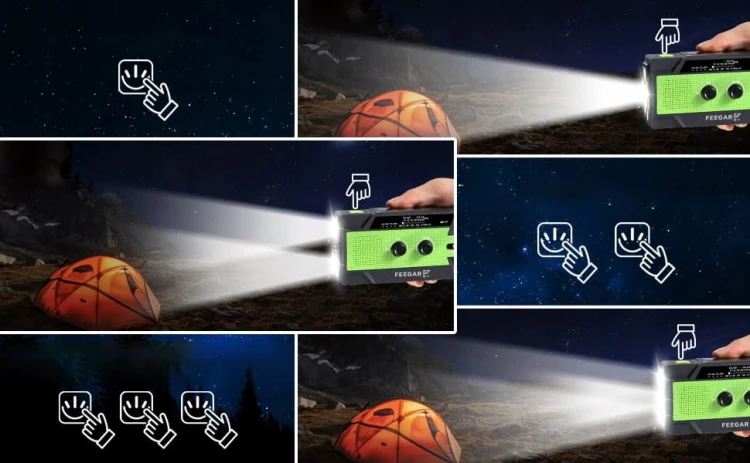 Feegar Radio FM Awaryjne Solar SOS 4000mAh Latarka OZE2 OZE 2 PRO