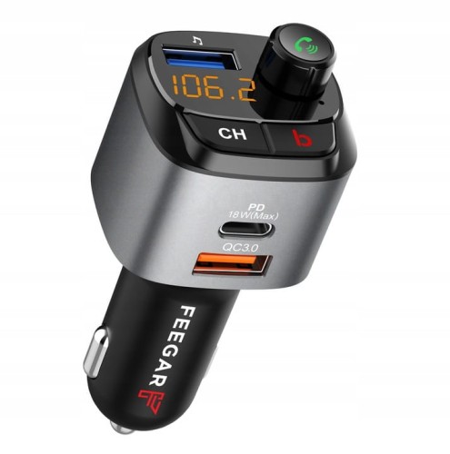 Transmiter FM Feegar Bluetooth Q100 QC30 Ładowarka